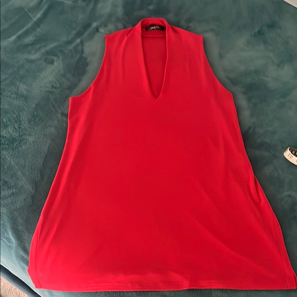 Simply Couture Red Sleeveless Tunic‎ Top